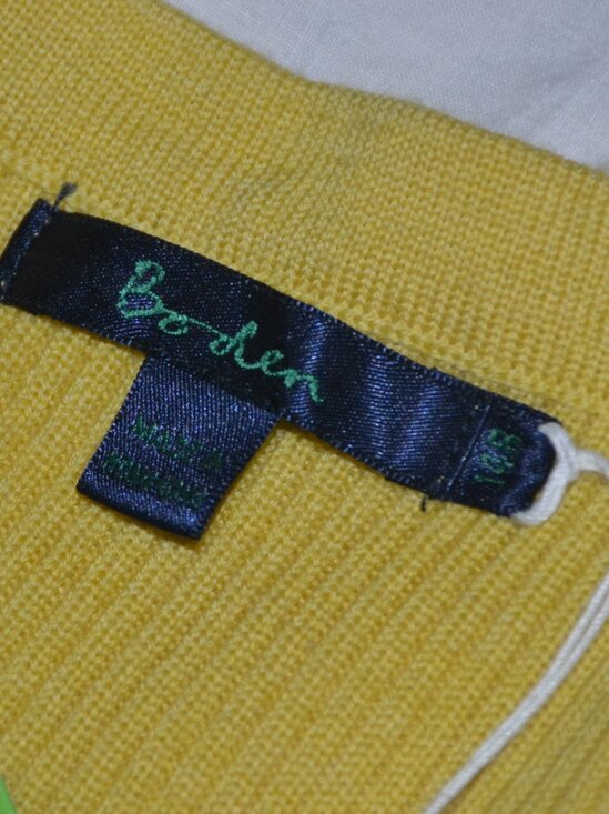 NWT Boden 100% Wool Ruffle Henley Knit Knee Length Dress Yellow 14R - Picture 6 of 10